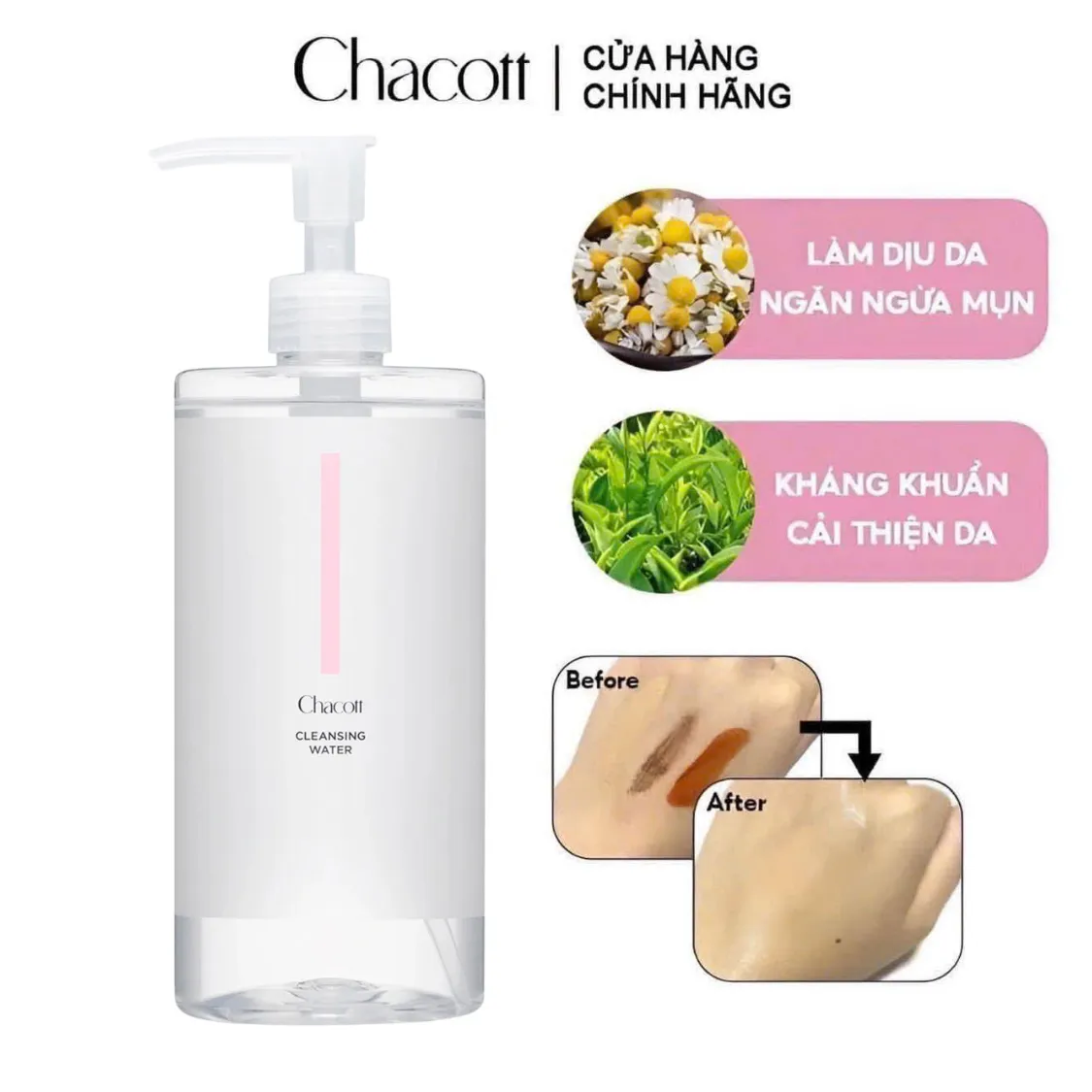 Nước Tẩy Trang Chacott for Professionals Cleansing Water Nhật Bản cho da nhạy cảm 500ml