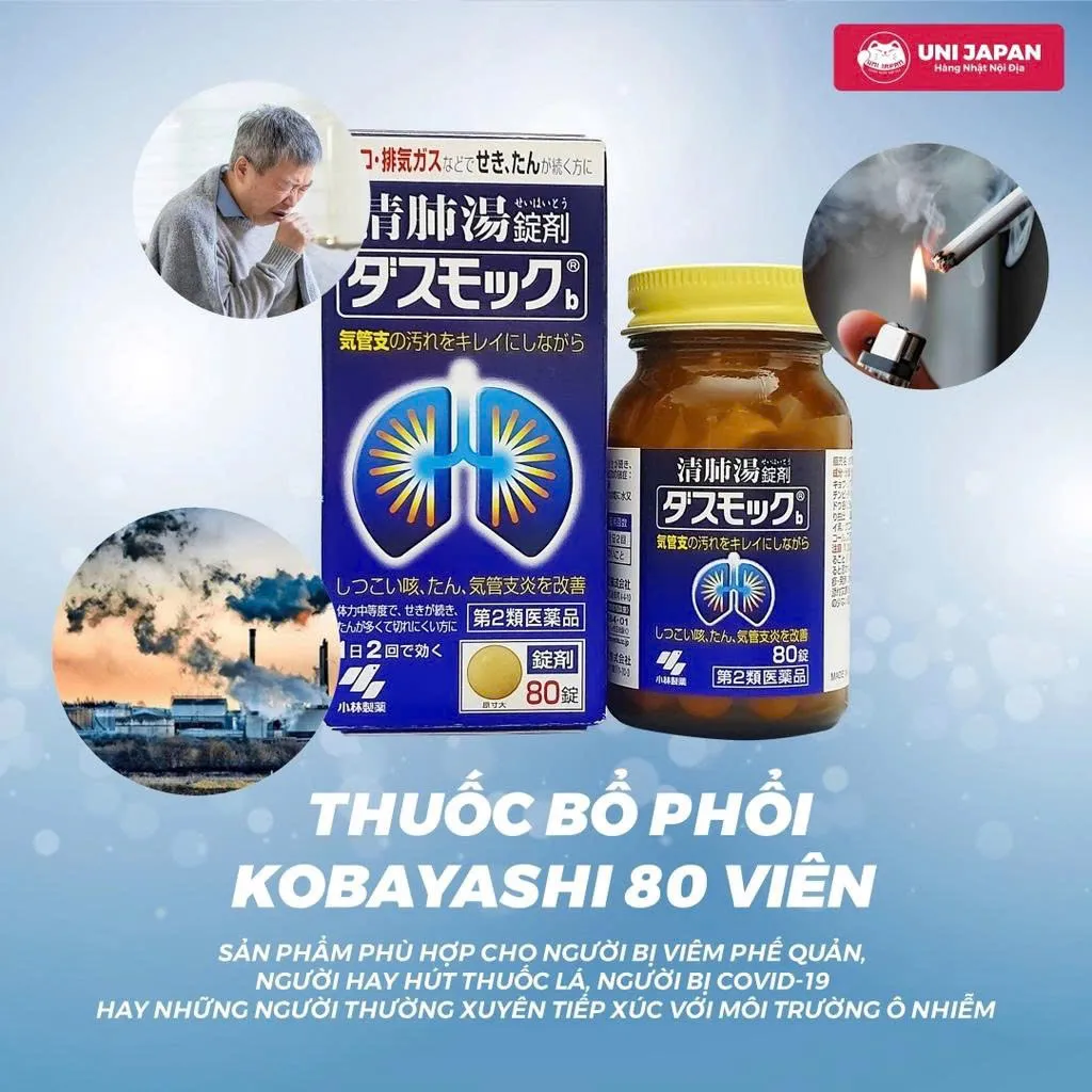 Viên uống bổ phổi Kobayashi 80 viên Nhật Bản