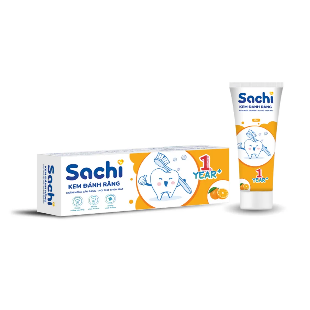 Kem Đánh Răng SACHI Làm Sạch Mảng Bám, Giúp Chắc Khỏe Răng Cho Trẻ Từ 12 Tháng Tuổi
