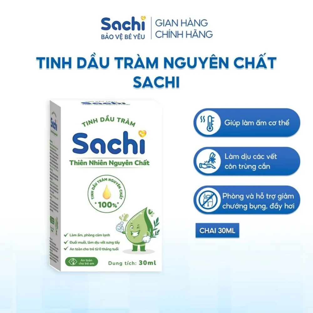 Tinh Dầu Tràm SACHI Nguyên Chất Giúp Làm Ấm Cơ Thể, Giảm Đầy Hơi 30ml