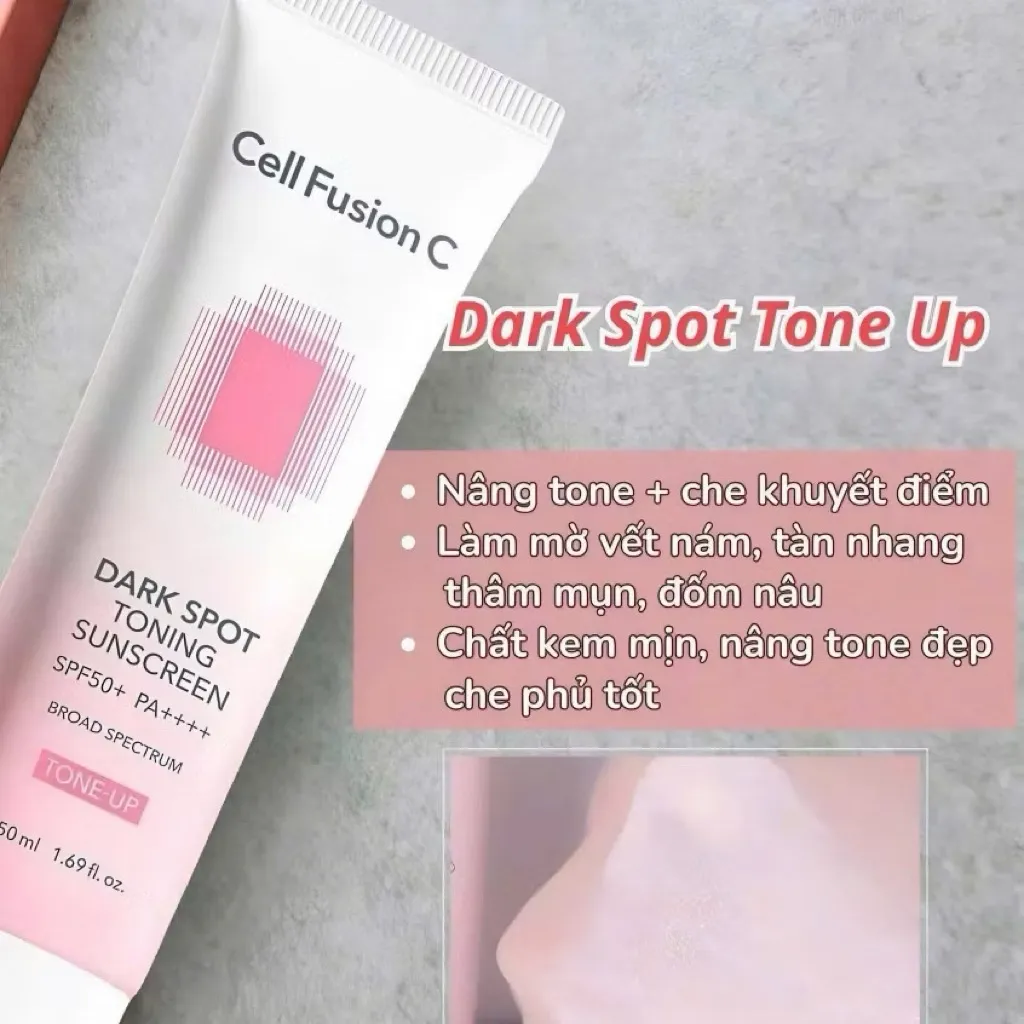 Kem Chống Nắng Cell Fusion C Dark Spot Toning Sunscreen SPF50+ PA++++ Nâng Tông Da 50ml