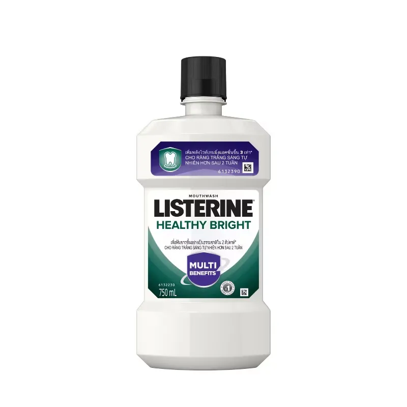 Nước Súc Miệng LISTERINE Healthy Bright Giúp Trắng Răng, Cho Hơi Thở Thơm Mát 750ml