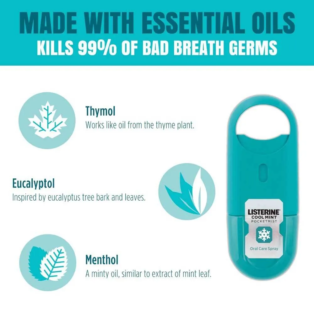 Xịt Thơm Miệng LISTERINE Cool Mint Pocketmist Hương Bạc Hà Thơm Mát 7.7ml