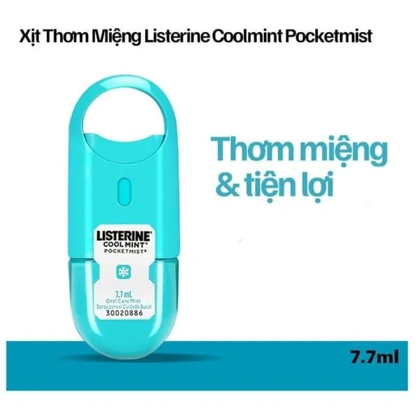 Xịt Thơm Miệng LISTERINE Cool Mint Pocketmist Hương Bạc Hà Thơm Mát 7.7ml
