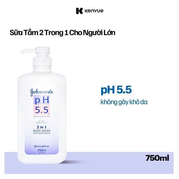 Sữa Tắm Johnson's Adult pH 5.5 Dưỡng Ẩm Da Dành Cho Người Lớn 750ml